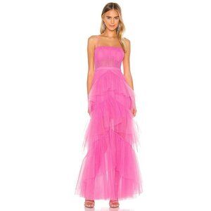 BCBGMAXAZRIA Pink Corset Tulle Evening Gown in size 4